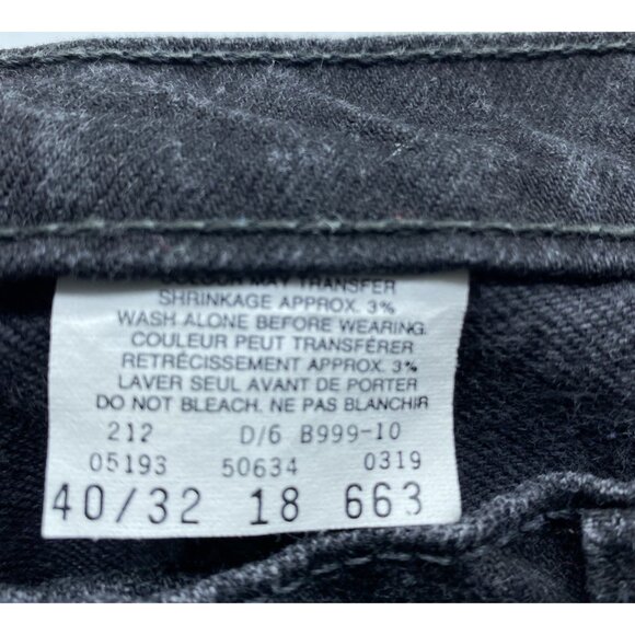 Vintage Levis 634 Denim Jeans Mens 40 Inch Waist Black 90s Y2K Orange Tab Canada - Picture 5 of 16